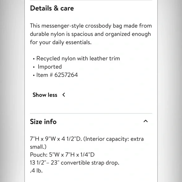 Tory Burch Small Nylon Messenger Cross Body Flap Bag Black - Picture 7 of 12